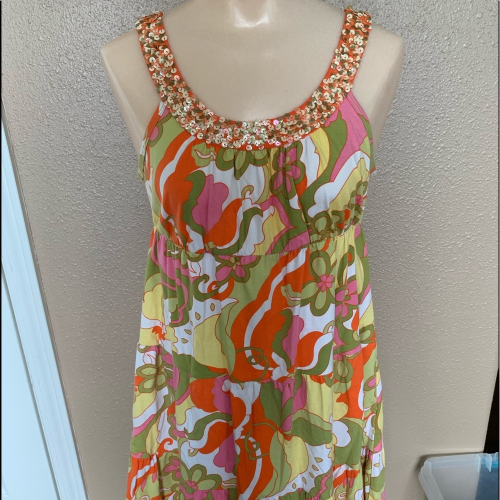 Joyous & free patterned dress with Sequins - Med